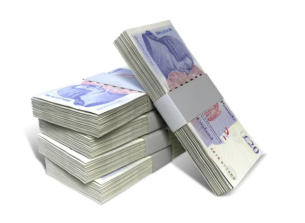 British Pound Sterling Notes Bundles Stack — Stock Photo, Image