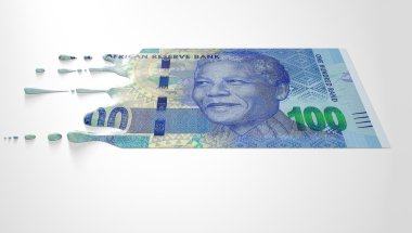 Güney Afrika rand damlama banknot erime