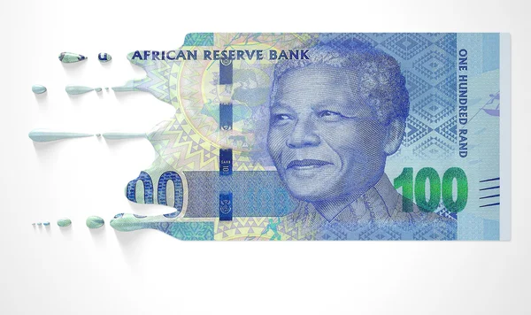 Sul-Africano Rand Derretimento Dripping Banknote — Fotografia de Stock