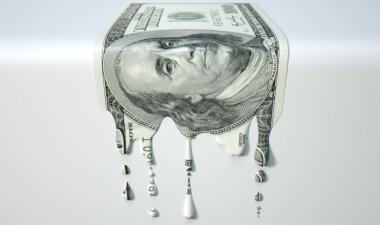 Bizi dolar damlama banknot erime