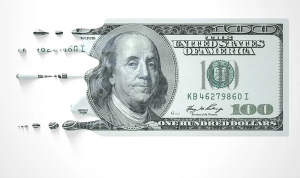 Dólar estadounidense fusión goteo de billetes —  Fotos de Stock