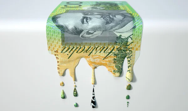 Australian Dollar Melting Dripping Banknote — Stock Photo, Image