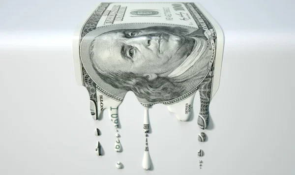 US Dollar Melting Dripping Seddel – stockfoto