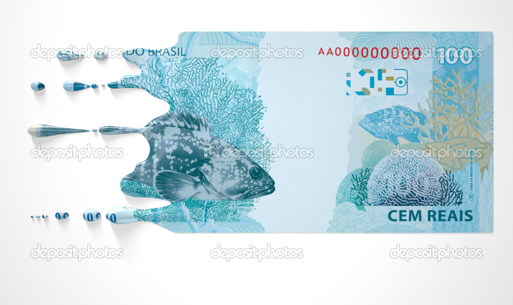 Brazilian Real Melting Dripping Banknote
