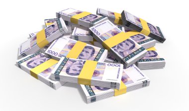 Norveç Kronu notlar kazık dağınık