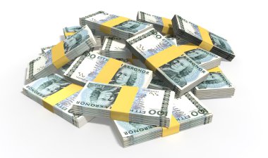 İsveç Kronu notlar kazık dağınık