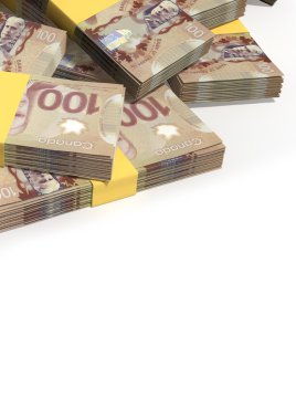 Canadian Dollar Notes Scattered Pile clipart