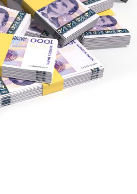 Norwegian Krone Notes Scattered Pile clipart