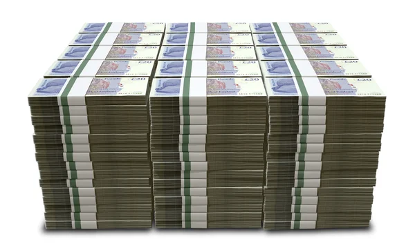 Libra esterlina británica paquetes de billetes Pila — Foto de Stock
