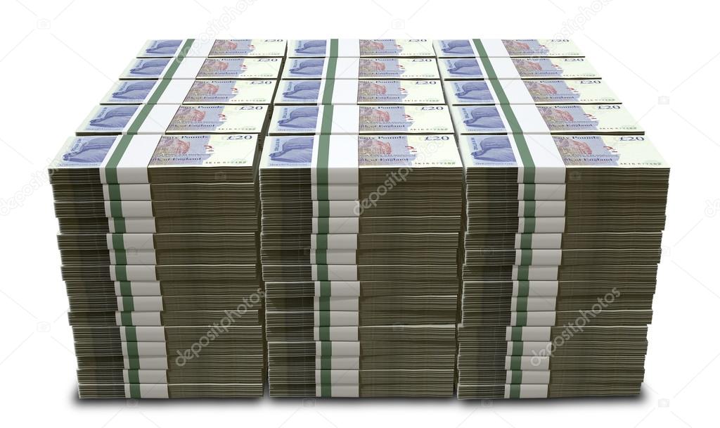Download British Pound Sterling Notes Bundles Stack — Stock Photo ...