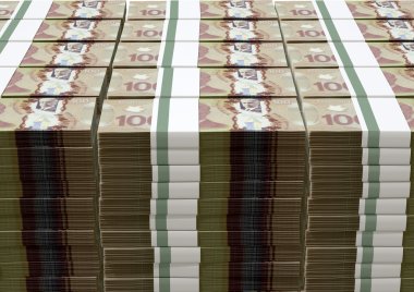 Kanada Doları notlar demetleri yığını