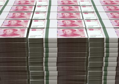 Yuan notlar yığılmış yığını