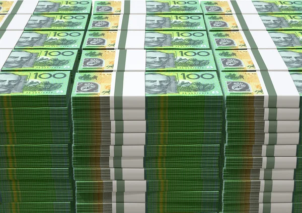 Pila de billetes de dólar australiano — Foto de Stock