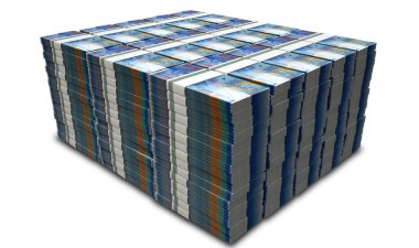 İsviçre Frangı notlar demetleri yığını