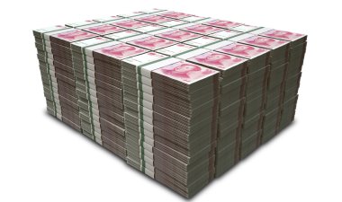 Yuan notlar yığılmış yığını