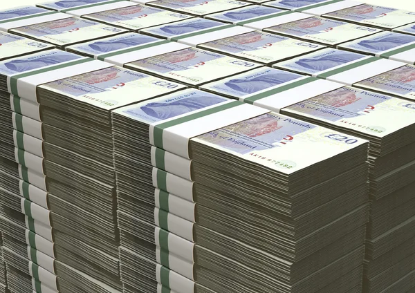 British Pound Sterling Notes Bundles Stack — Stock Photo, Image