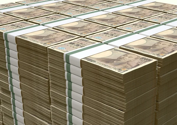 Yen Notes Pile — Stock Photo, Image