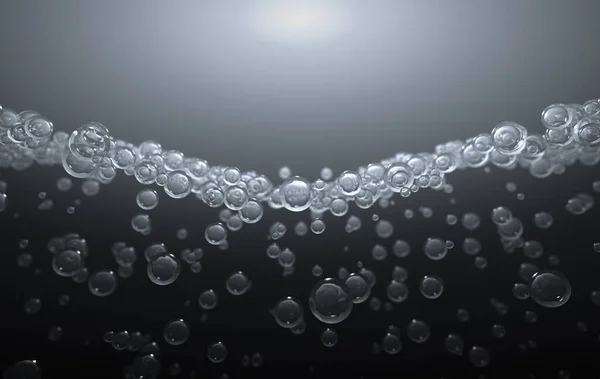 Concept Științific Unei Colecții Molecule Lichide Transparente Care Adună Sub — Fotografie, imagine de stoc