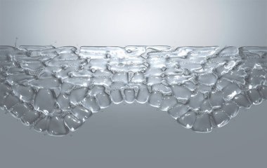 İzole edilmiş bir arkaplan üzerinde su kabarcığı molekülleri olan eperdermis hücrelerinin bilimsel bir görünümü - 3D