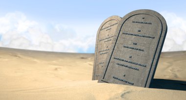 Ten Commandments Standing In The Desert clipart