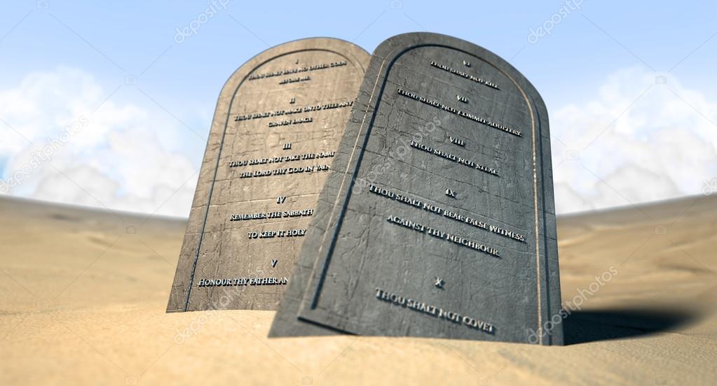 Ten Commandments Standing In The Desert