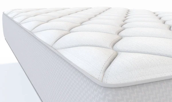 Simple Matelas Blanc Avec Une Garniture Décorative Des Côtés Tissu — Photo