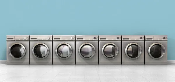 Washing Machine Empty Row — Stock Photo, Image