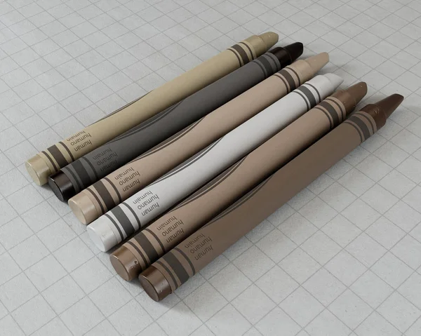 Conceito Que Mostra Lápis Cera Para Crianças Vários Tons Cor — Fotografia de Stock