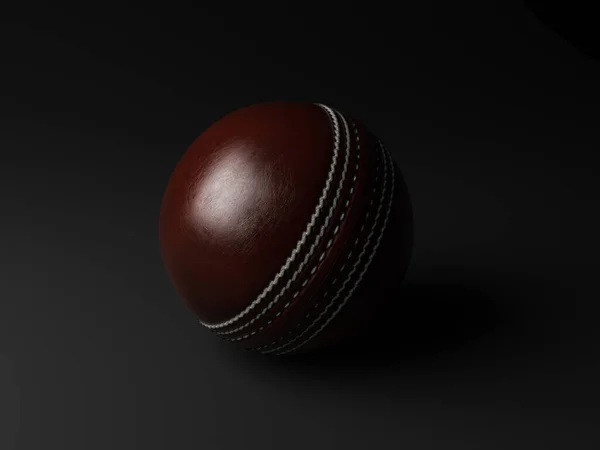 Een Regelmatige Rode Cricket Bal Met Witte Stiksels Een Geïsoleerde — Stockfoto