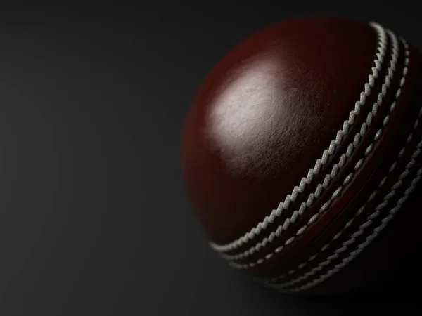 Una Pelota Cricket Roja Regular Con Costuras Blancas Sobre Fondo —  Fotos de Stock