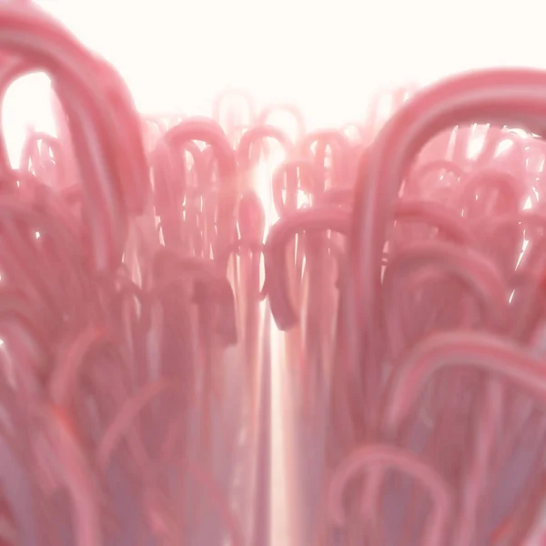 Fantastical Concept Pathway Forest Made Out Thousands Candy Canes Warm — 스톡 사진