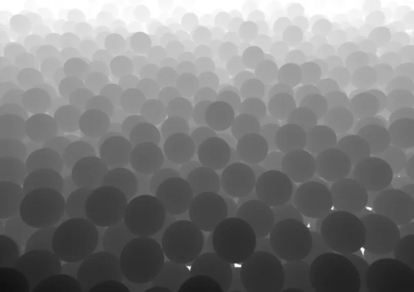 半透明の白いゴムボールの配列が固体背景を形成するために広がっている 3Dレンダリング — ストック写真