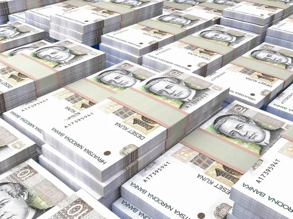 Money Croatia Croatian Kuna Bills Hrk Banknotes Euro Business Finance — Stock Photo, Image
