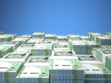 Peru 'nun parası. Peru sol faturaları. PEN banknotları. 10 sol. İş, finans, haber geçmişi. 3d illüstrasyon.