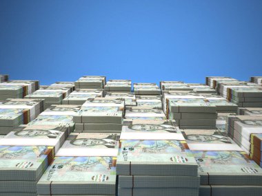 Bahamalar 'ın parası. Bahamalar 'ın dolarları. BSD banknotları. 20 dolar. İş, finans, haber geçmişi. 3d illüstrasyon.