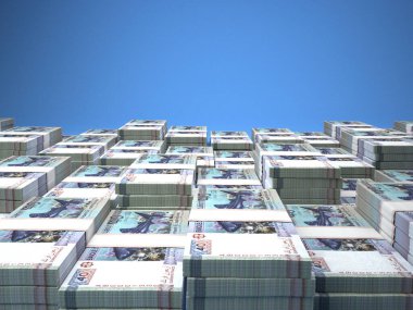 Cibuti 'nin parası. Frank faturaları. DJF banknotları. 40 Fransız. İş, finans, haber geçmişi. 3d illüstrasyon.