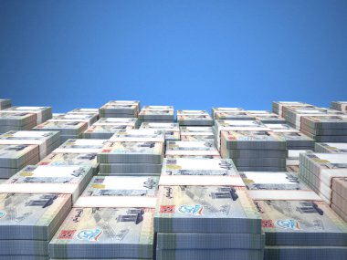 Cibuti 'nin parası. Frank faturaları. DJF banknotları. 40 Fransız. İş, finans, haber geçmişi. 3d illüstrasyon.