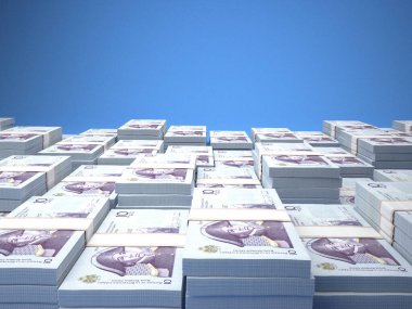 Haiti 'nin parası. Su kabağı faturaları. HTG banknotları. 10 Haitili. İş, finans, haber geçmişi. 3d illüstrasyon.