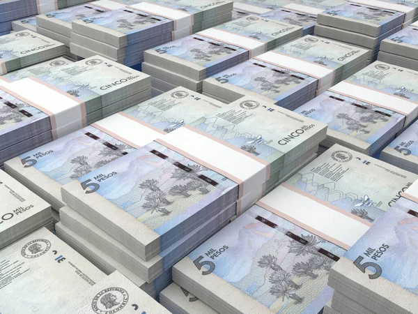 Geld Van Colombia Colombiaanse Peso Rekeningen Cop Bankbiljetten Vijf Peso — Stockfoto