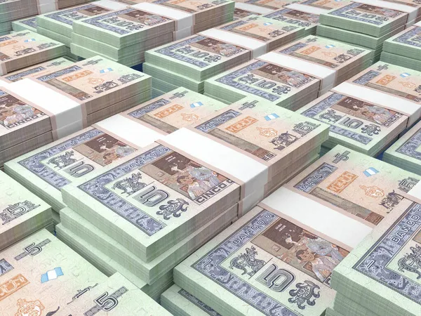 Guatemala Nın Parası Quetzal Faturaları Gtq Banknotları Spanyol Finans Haber — Stok fotoğraf