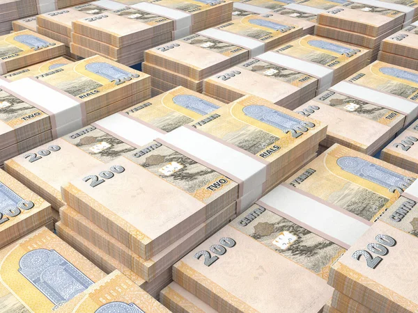 Yemen Parası Rial Faturaları Yer Banknotları 200 Arapça Finans Haber — Stok fotoğraf