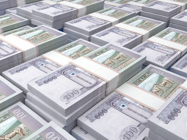 Money Mongolia Mongolian Tugrik Bills Mnt Banknotes 100 Togrog Business — Stock Photo, Image