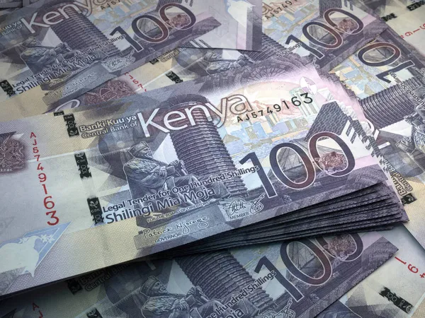 Dinero Kenia Billetes Chelín Kenianos Billetes Kes 100 Chelines Negocios — Foto de Stock