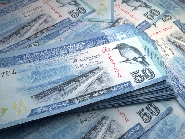 Money Sri Lanka Rupee Bills Lkr Banknotes Sinhala Business Finance — Stock Photo, Image