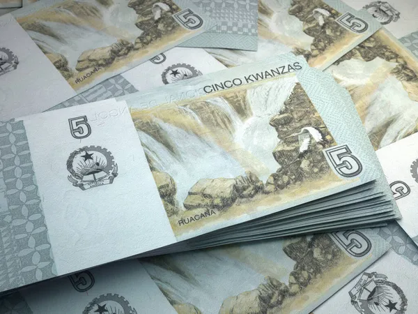 Angola Nın Parası Kwanza Faturaları Aoa Banknotları Portekizli Finans Haber — Stok fotoğraf