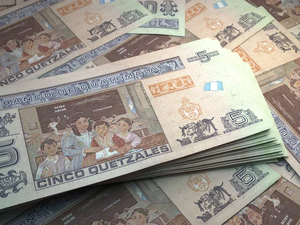 Dinheiro Guatemala Contas Quetzal Notas Gtq Espanhol Negócios Finanças Notícias — Fotografia de Stock