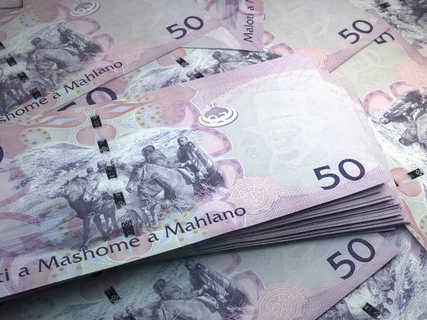 Dinheiro Lesoto Contas Loti Notas Lsl Ingleses Negócios Finanças Notícias — Fotografia de Stock