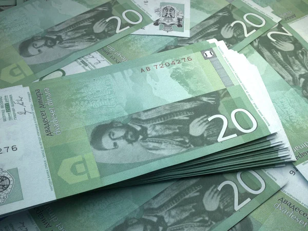 Money Serbia Serbian Dinar Bills Rsd Banknotes Dinari Business Finance — Stock Photo, Image