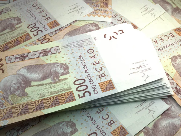Geld Van West Afrikaanse Frank Franc Rekeningen Xof Bankbiljetten 500 — Stockfoto