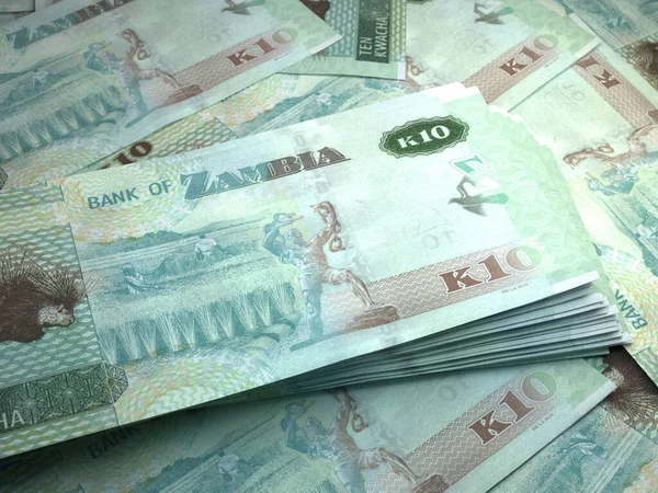 Dinero Zambia Facturas Kwacha Billetes Zmw Bemba Negocios Finanzas Noticias — Foto de Stock